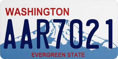 WA license plate AAR7021