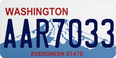 WA license plate AAR7033