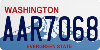 WA license plate AAR7068