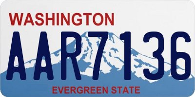 WA license plate AAR7136