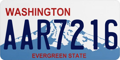 WA license plate AAR7216