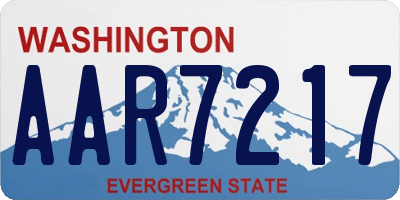 WA license plate AAR7217