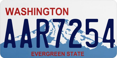 WA license plate AAR7254