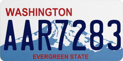 WA license plate AAR7283