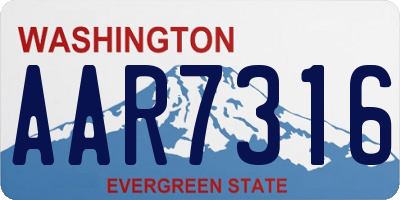 WA license plate AAR7316