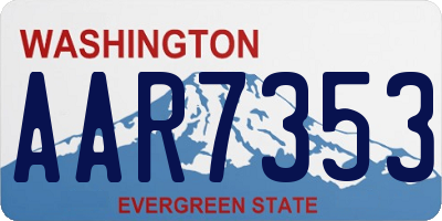 WA license plate AAR7353