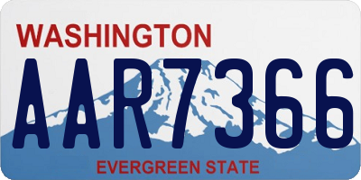 WA license plate AAR7366