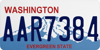 WA license plate AAR7384