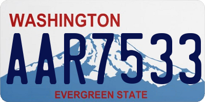 WA license plate AAR7533