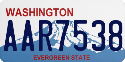 WA license plate AAR7538