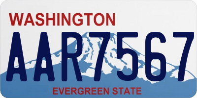 WA license plate AAR7567