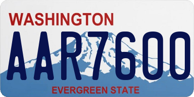 WA license plate AAR7600