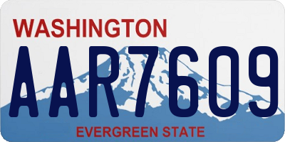 WA license plate AAR7609