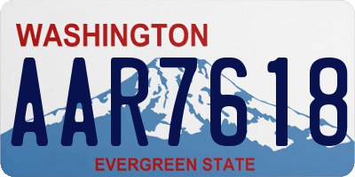 WA license plate AAR7618