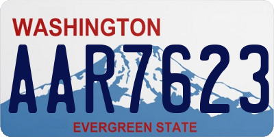 WA license plate AAR7623