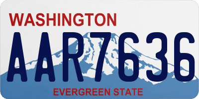 WA license plate AAR7636