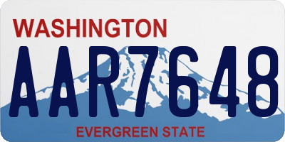 WA license plate AAR7648