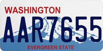 WA license plate AAR7655