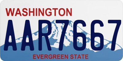 WA license plate AAR7667