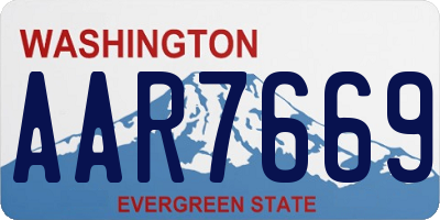 WA license plate AAR7669