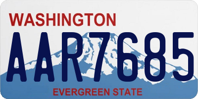 WA license plate AAR7685