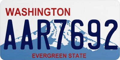 WA license plate AAR7692
