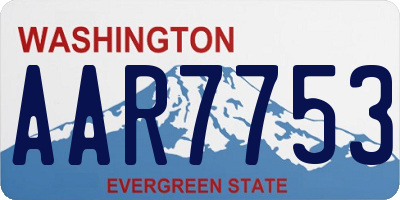 WA license plate AAR7753
