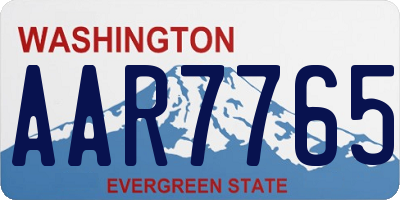 WA license plate AAR7765