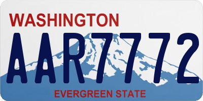 WA license plate AAR7772