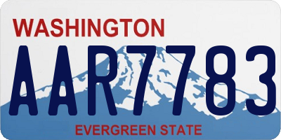 WA license plate AAR7783