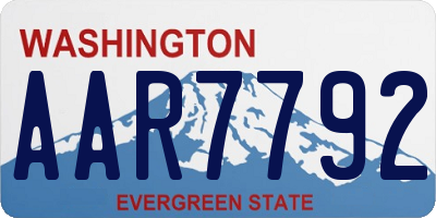 WA license plate AAR7792