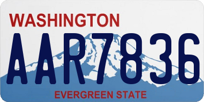 WA license plate AAR7836