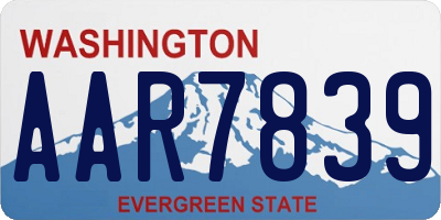 WA license plate AAR7839