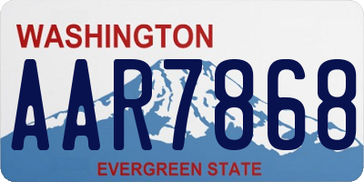 WA license plate AAR7868