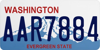 WA license plate AAR7884