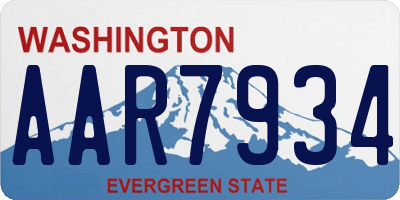 WA license plate AAR7934