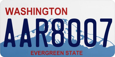 WA license plate AAR8007