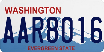 WA license plate AAR8016
