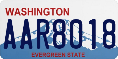 WA license plate AAR8018
