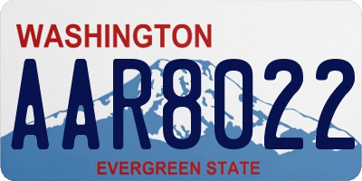 WA license plate AAR8022