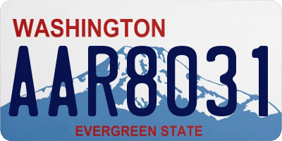 WA license plate AAR8031