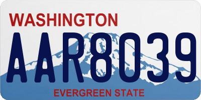 WA license plate AAR8039