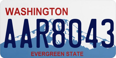 WA license plate AAR8043