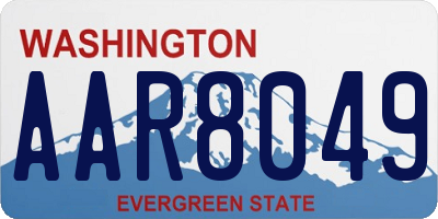 WA license plate AAR8049