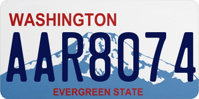 WA license plate AAR8074