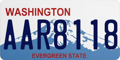WA license plate AAR8118