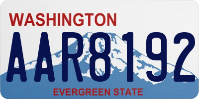 WA license plate AAR8192