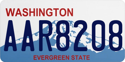 WA license plate AAR8208