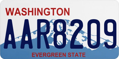 WA license plate AAR8209
