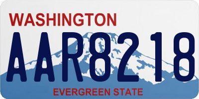 WA license plate AAR8218